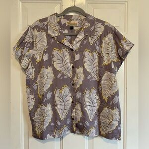Patagonia Pataloha Women’s Elephant Ear Plant Smokey Violet Size 14 Button Up